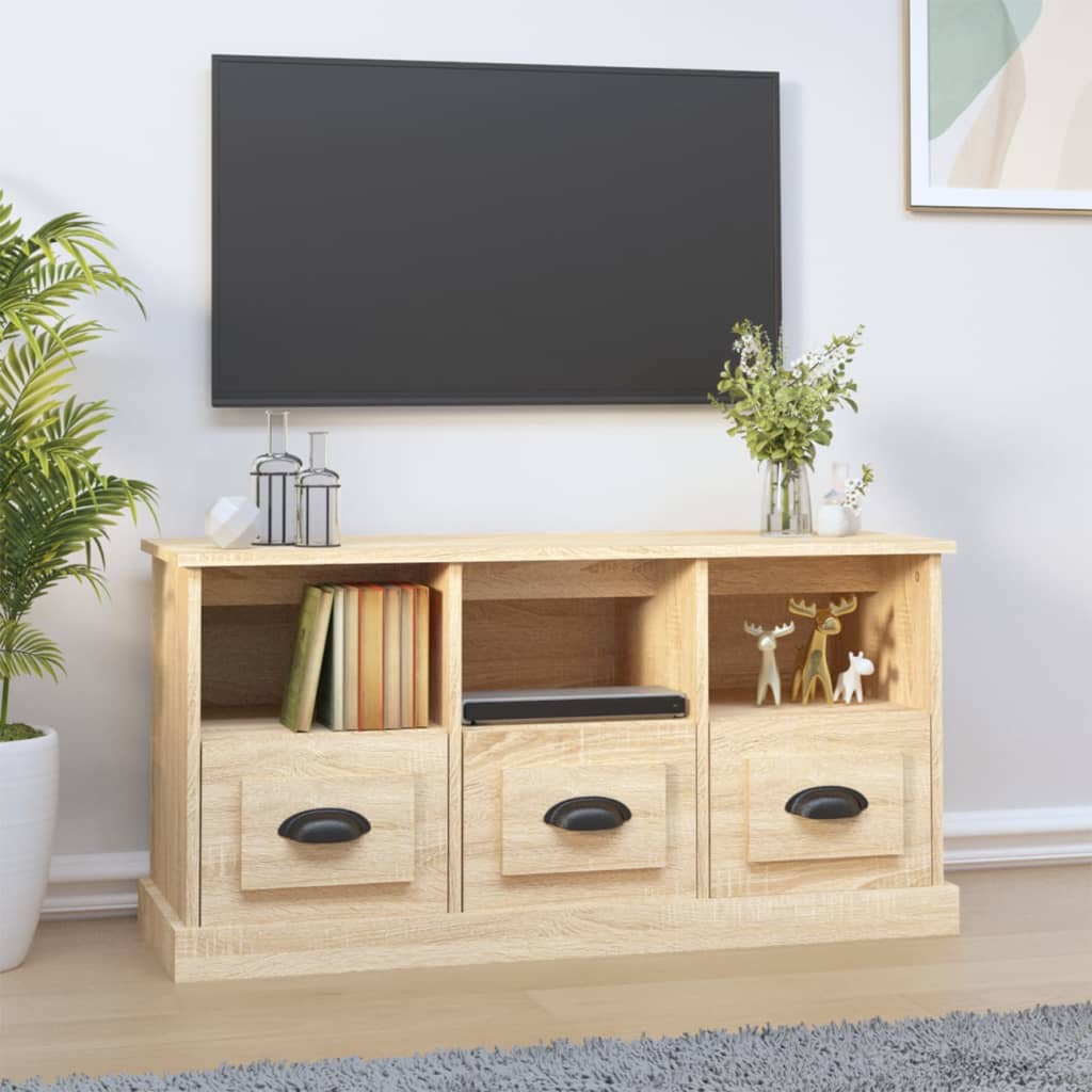 Meuble TV chêne sonoma 100x35x50 cm bois d'ingénierie - XIOS