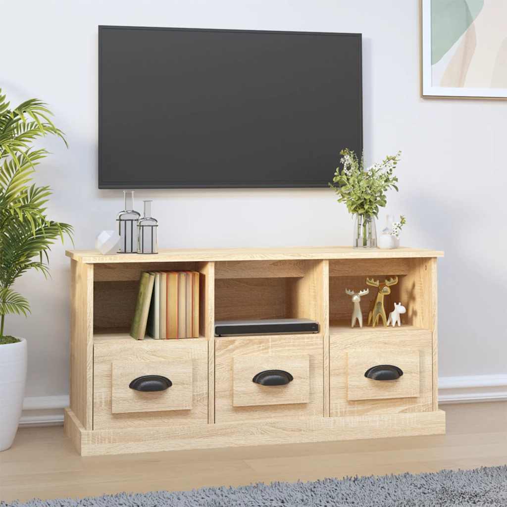 Meuble TV chêne sonoma 100x35x50 cm bois d'ingénierie