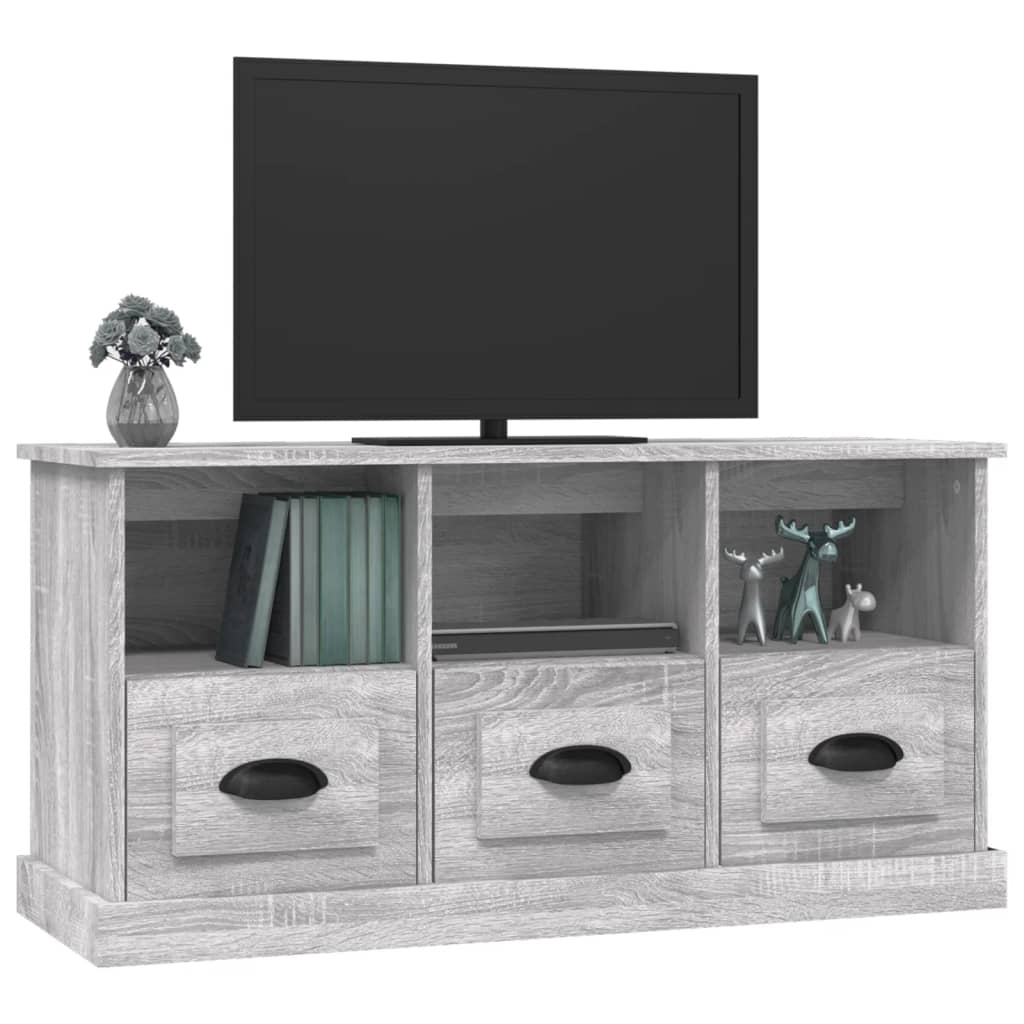 Meuble TV sonoma gris 100x35x50 cm bois d'ingénierie - XIOS