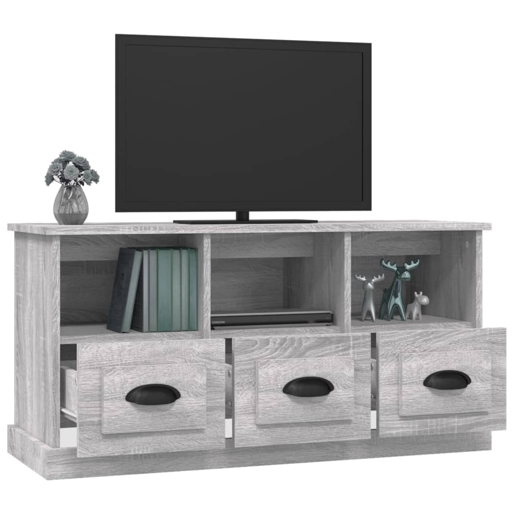 Meuble TV sonoma gris 100x35x50 cm bois d'ingénierie - XIOS