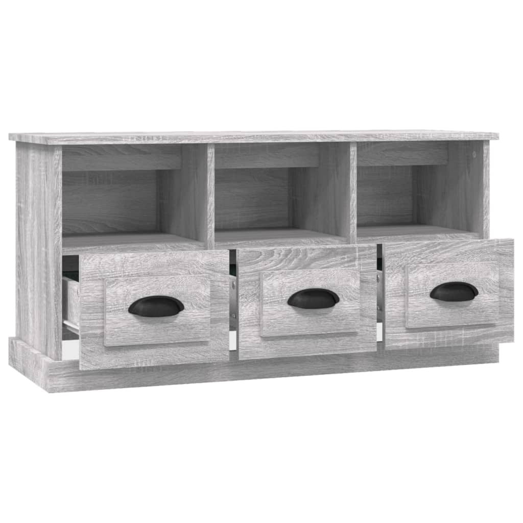 Meuble TV sonoma gris 100x35x50 cm bois d'ingénierie - XIOS