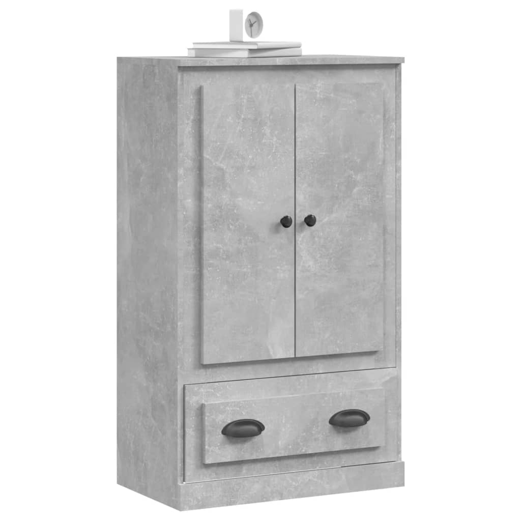 Buffet haut gris béton 60x35,5x103,5 cm bois d'ingénierie - XIOS