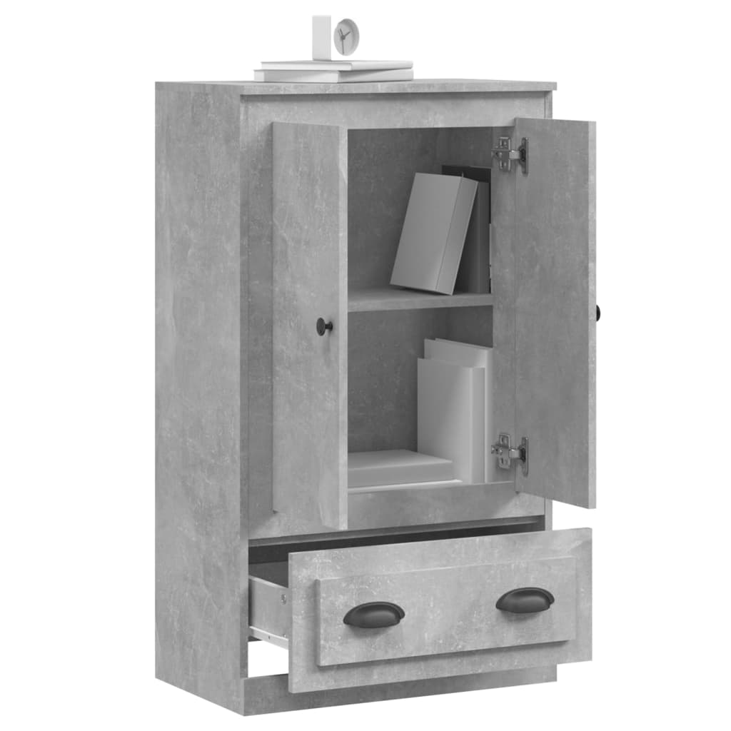 Buffet haut gris béton 60x35,5x103,5 cm bois d'ingénierie - XIOS