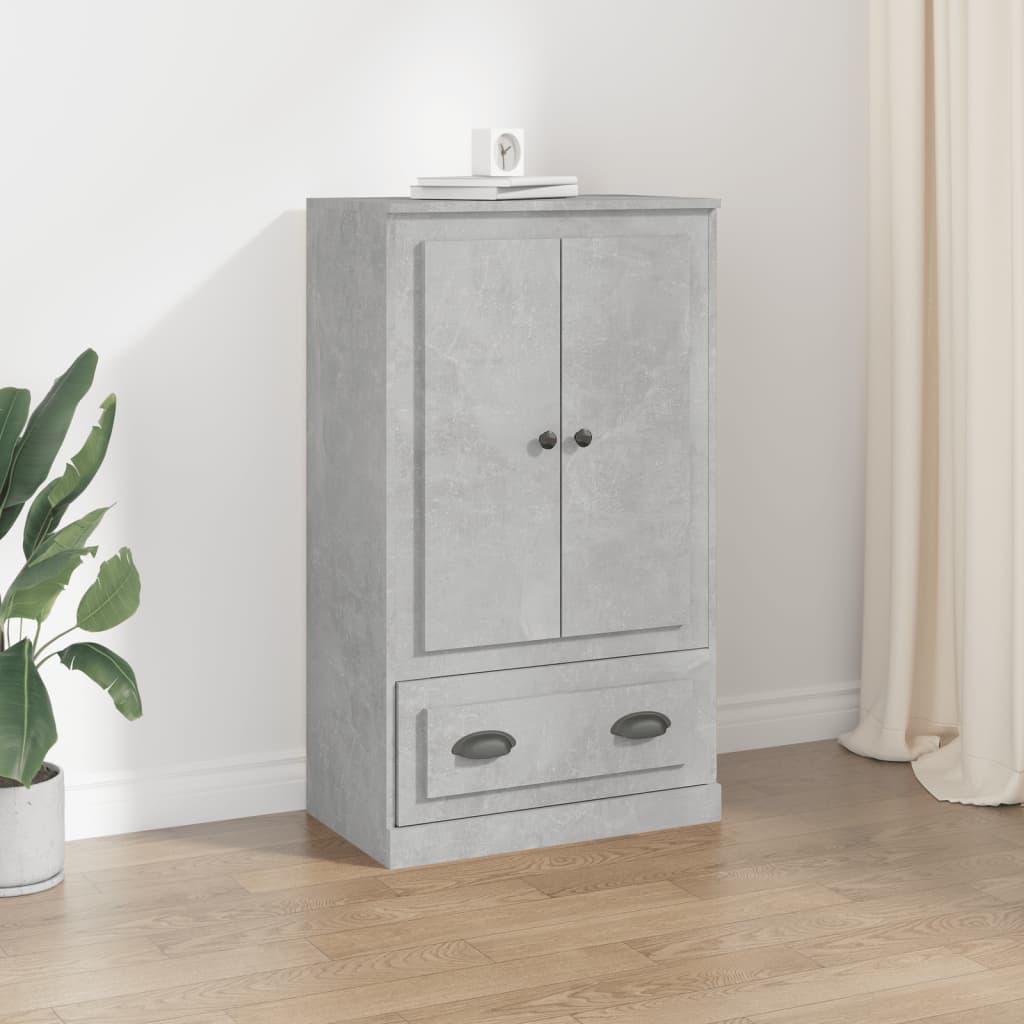 Buffet haut gris béton 60x35,5x103,5 cm bois d'ingénierie - XIOS
