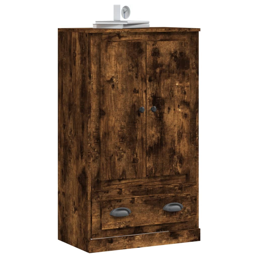 Buffet haut chêne fumé 60x35,5x103,5 cm bois d'ingénierie - XIOS