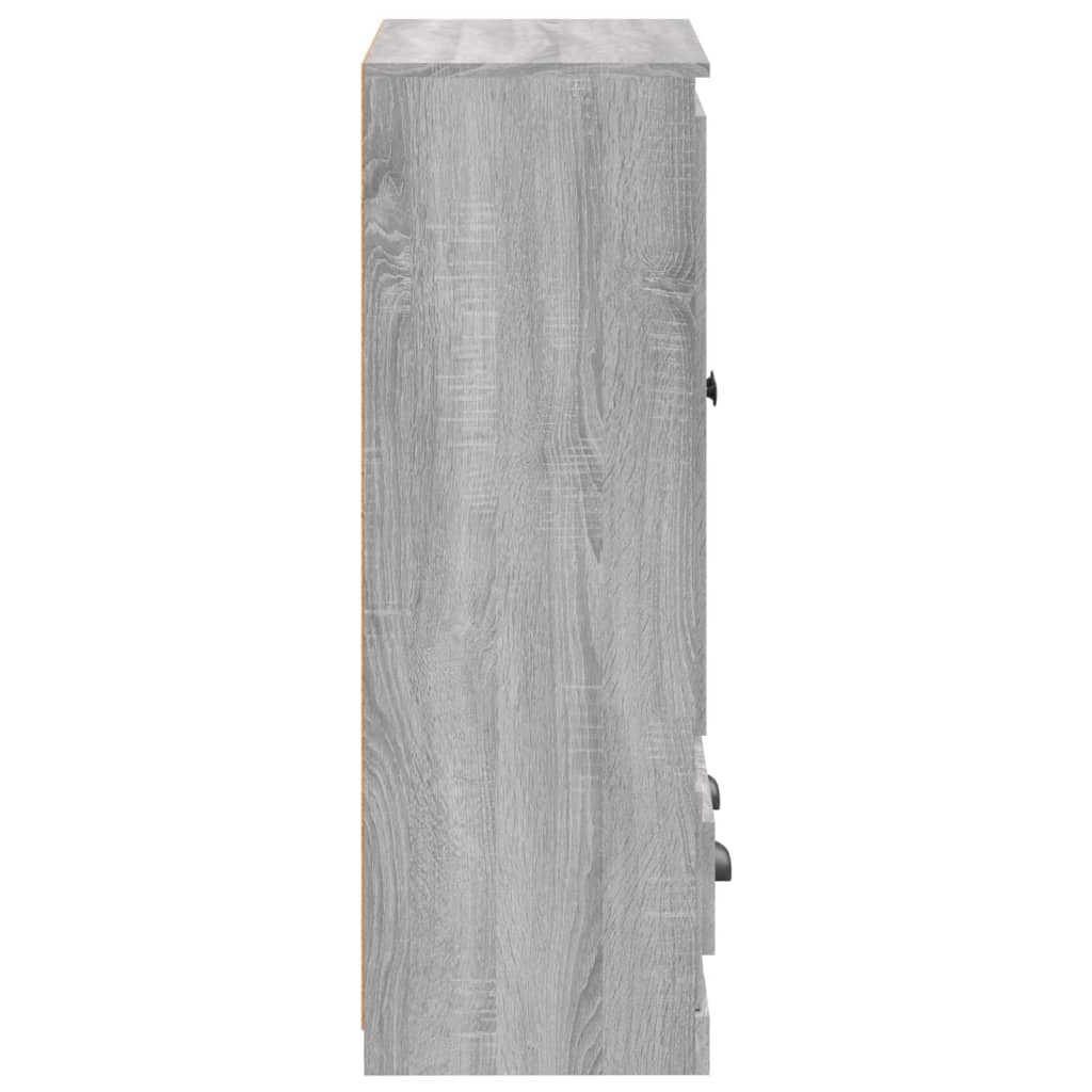 Buffet haut sonoma gris 60x35,5x103,5 cm bois d'ingénierie - XIOS