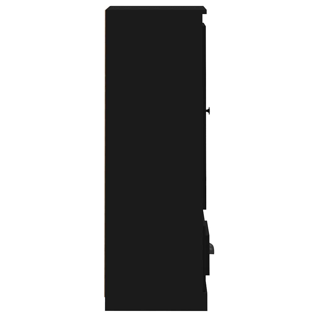 Buffet haut noir 36x35,5x103,5 cm bois d'ingénierie - XIOS