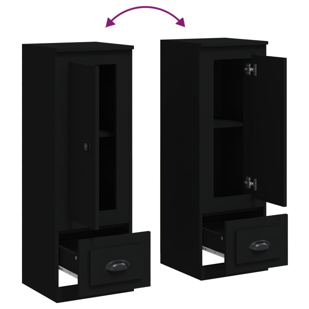 Buffet haut noir 36x35,5x103,5 cm bois d'ingénierie - XIOS