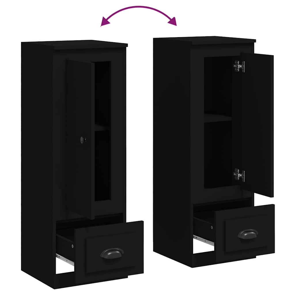 Buffet haut noir 36x35,5x103,5 cm bois d'ingénierie - XIOS