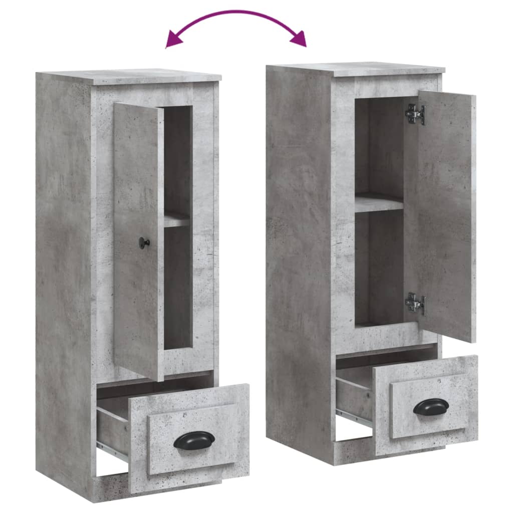 Buffet haut gris béton 36x35,5x103,5 cm bois d'ingénierie - XIOS