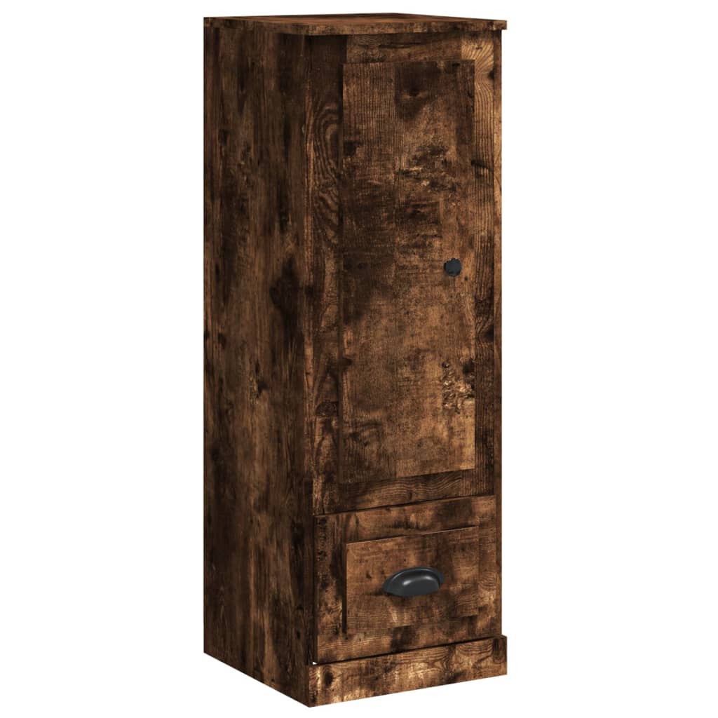 Buffet haut chêne fumé 36x35,5x103,5 cm bois d'ingénierie - XIOS