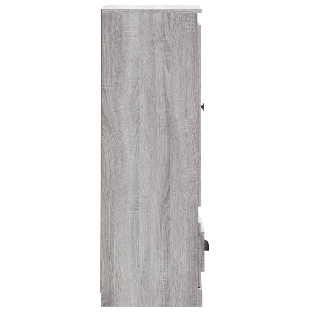 Buffet haut sonoma gris 36x35,5x103,5 cm bois d'ingénierie - XIOS