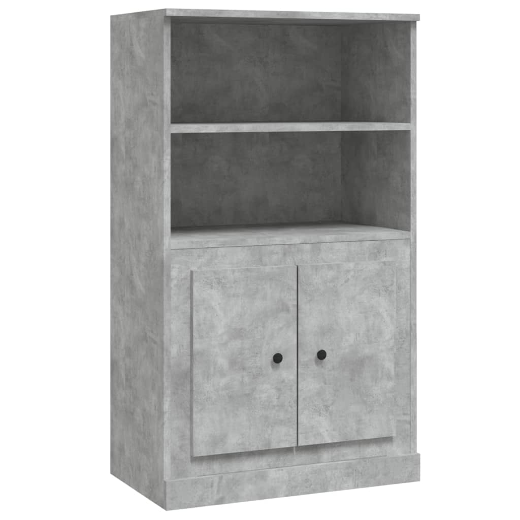 Buffet haut gris béton 60x35,5x103,5 cm bois d'ingénierie - XIOS