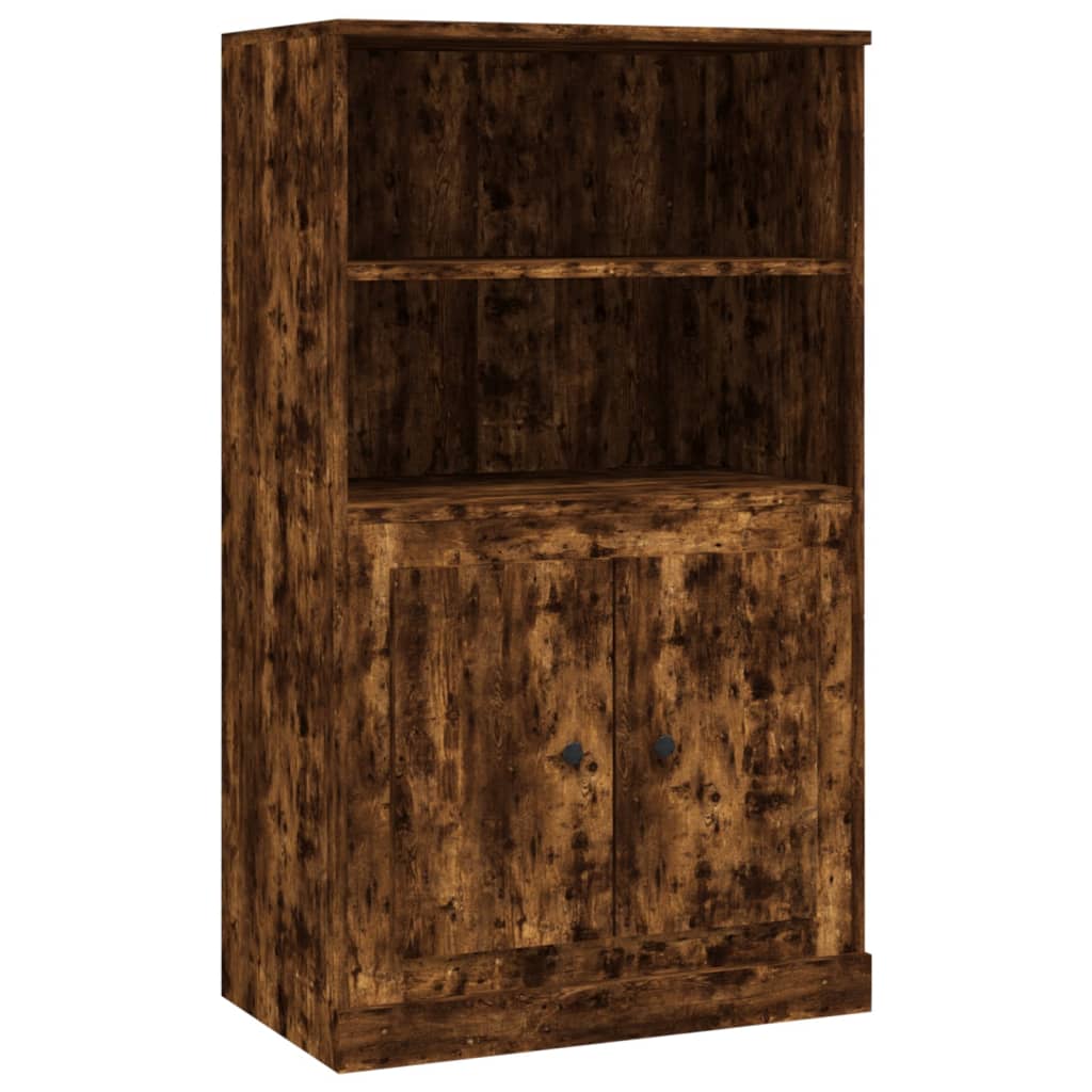 Buffet haut chêne fumé 60x35,5x103,5 cm bois d'ingénierie - XIOS