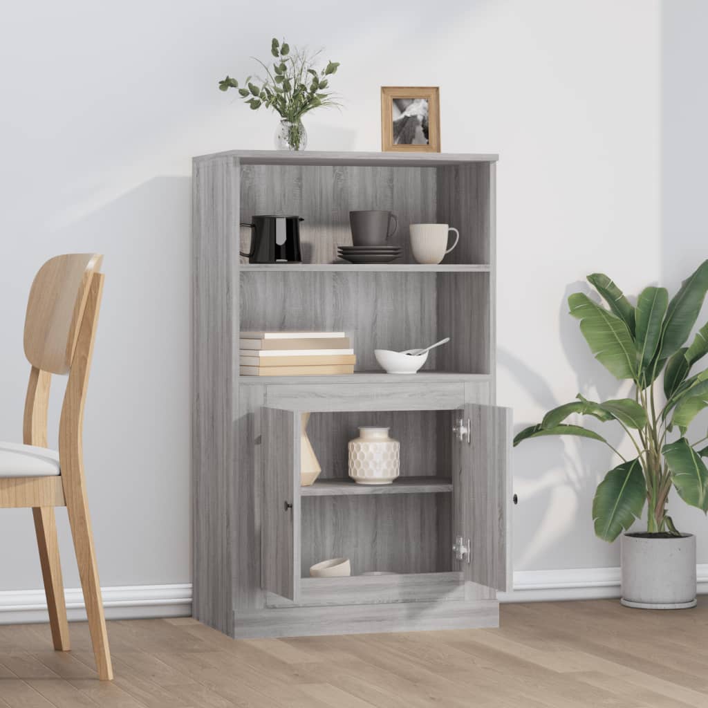 Buffet haut sonoma gris 60x35,5x103,5 cm bois d'ingénierie - XIOS