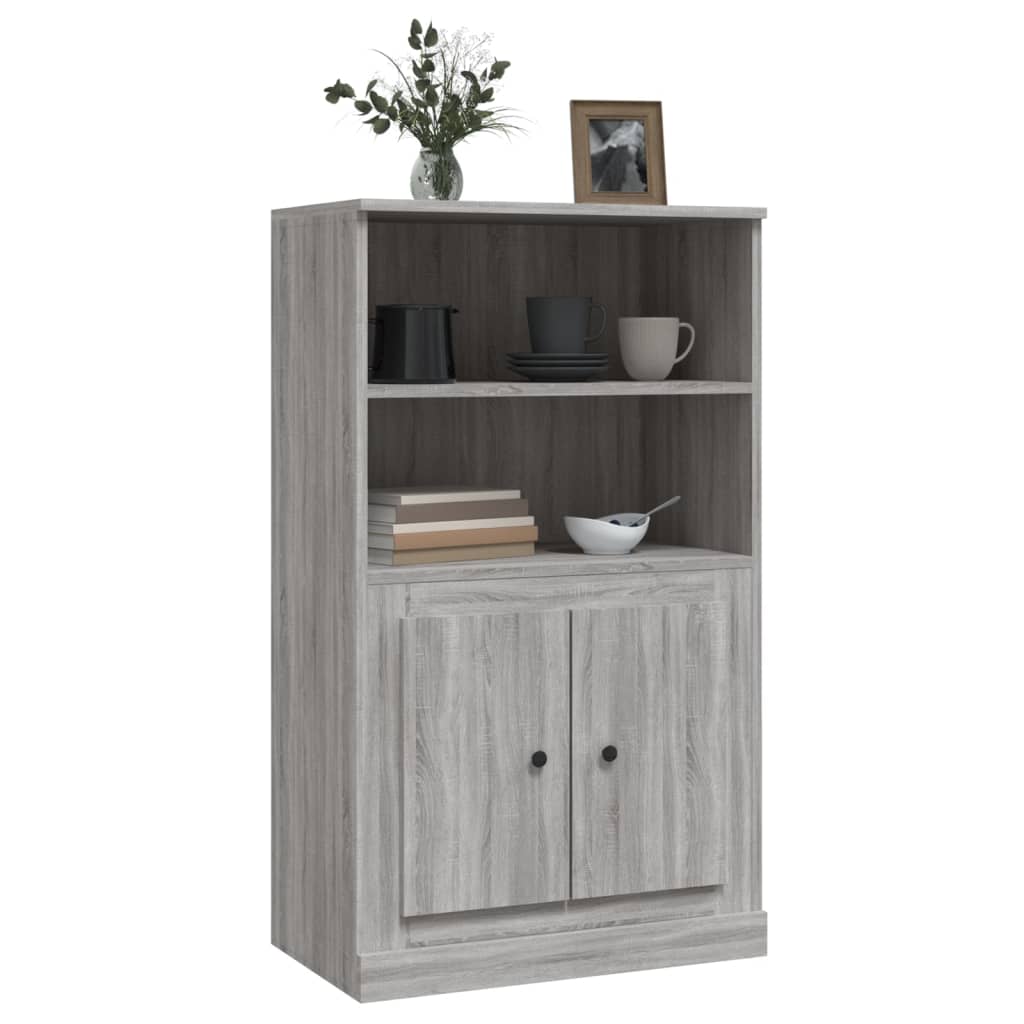 Buffet haut sonoma gris 60x35,5x103,5 cm bois d'ingénierie - XIOS