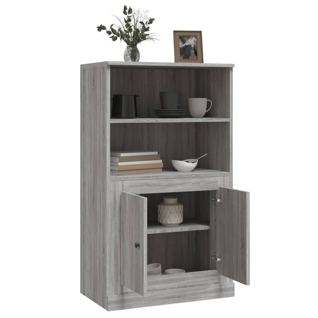 Buffet haut sonoma gris 60x35,5x103,5 cm bois d'ingénierie - XIOS