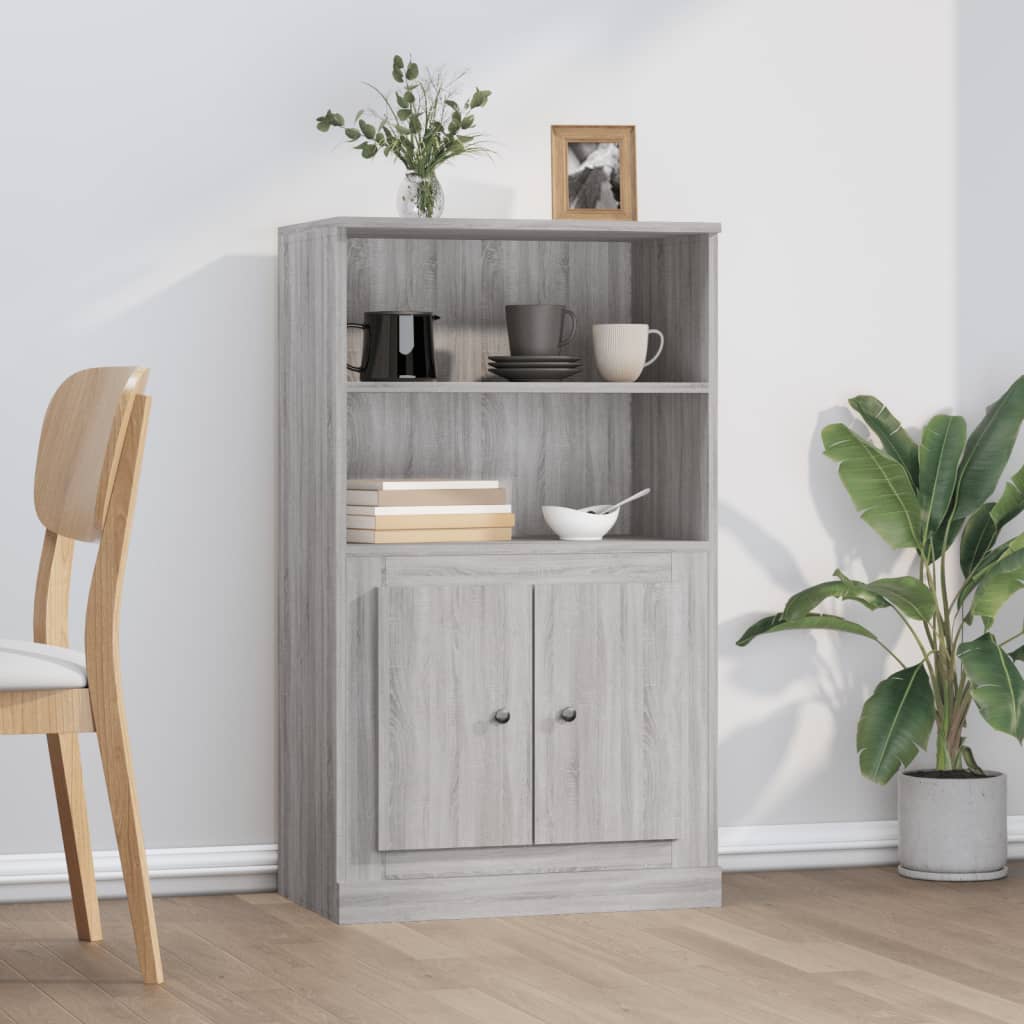 Buffet haut sonoma gris 60x35,5x103,5 cm bois d'ingénierie - XIOS