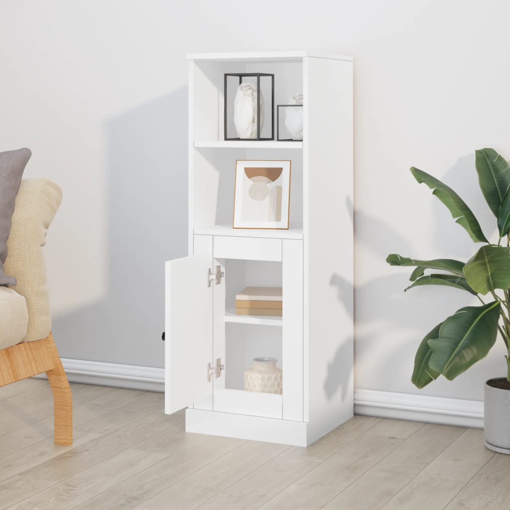 Buffet haut blanc 36x35,5x103,5 cm bois d'ingénierie - XIOS