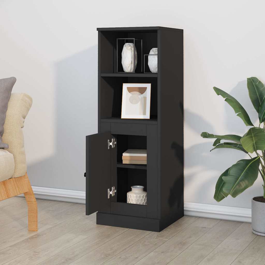 Buffet haut noir 36x35,5x103,5 cm bois d'ingénierie - XIOS
