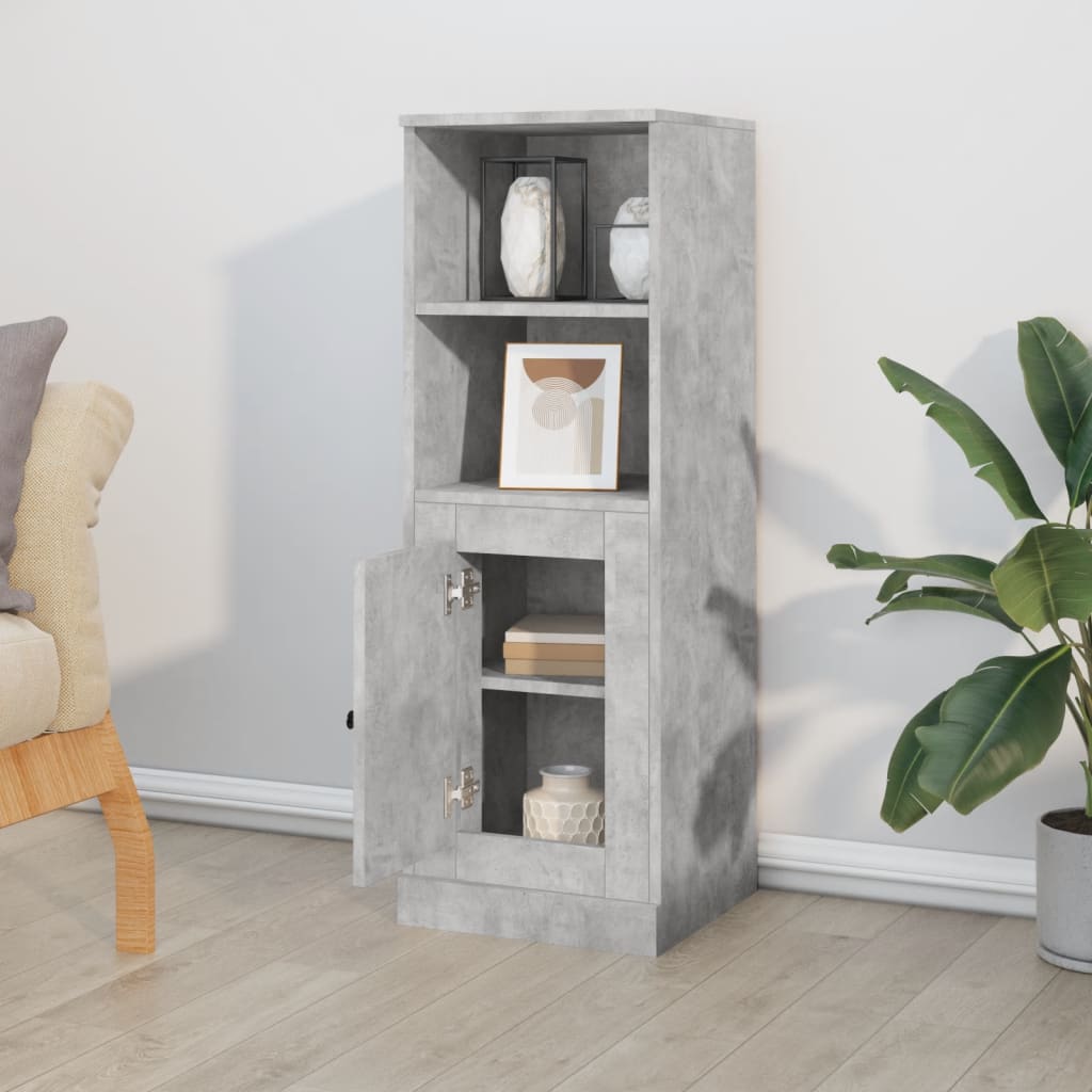 Buffet haut gris béton 36x35,5x103,5 cm bois d'ingénierie - XIOS