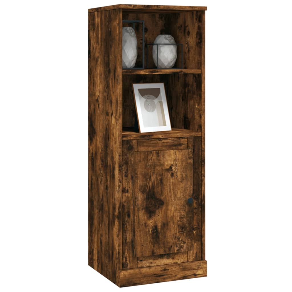 Buffet haut chêne fumé 36x35,5x103,5 cm bois d'ingénierie - XIOS