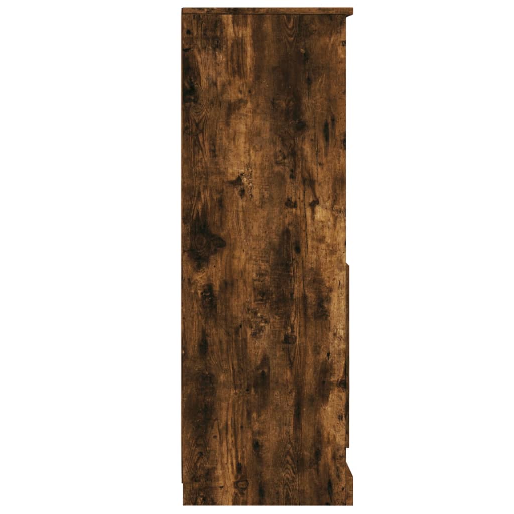Buffet haut chêne fumé 36x35,5x103,5 cm bois d'ingénierie - XIOS