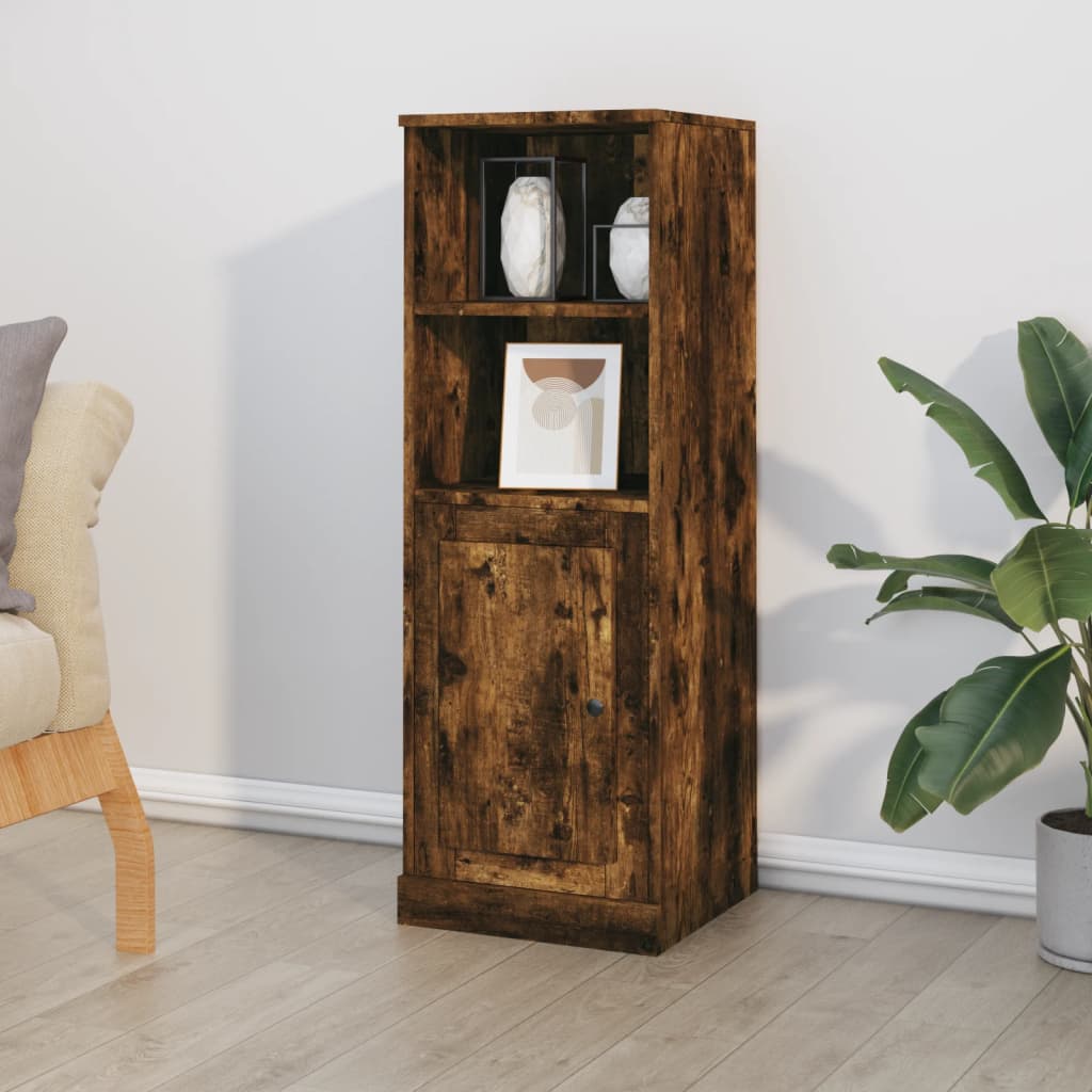 Buffet haut chêne fumé 36x35,5x103,5 cm bois d'ingénierie - XIOS