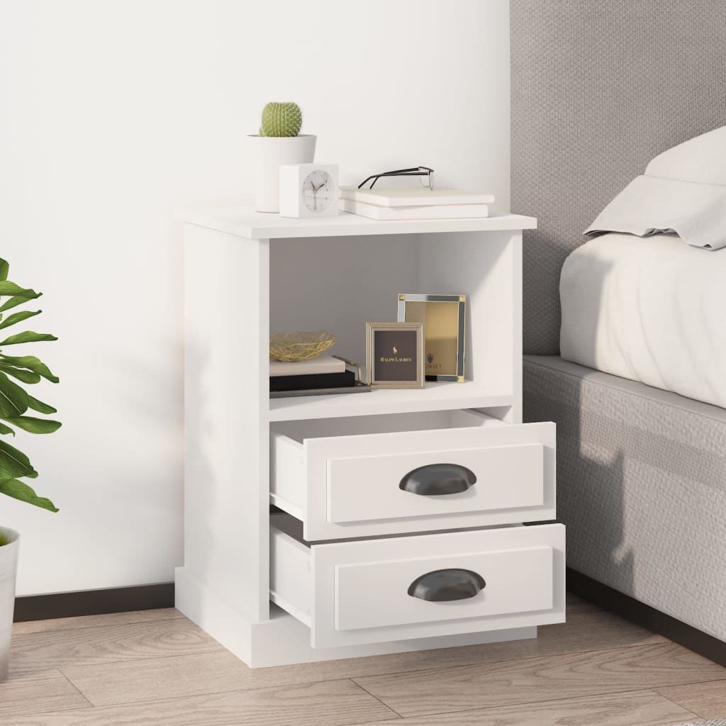 Table de chevet blanc 43x36x60 cm - XIOS