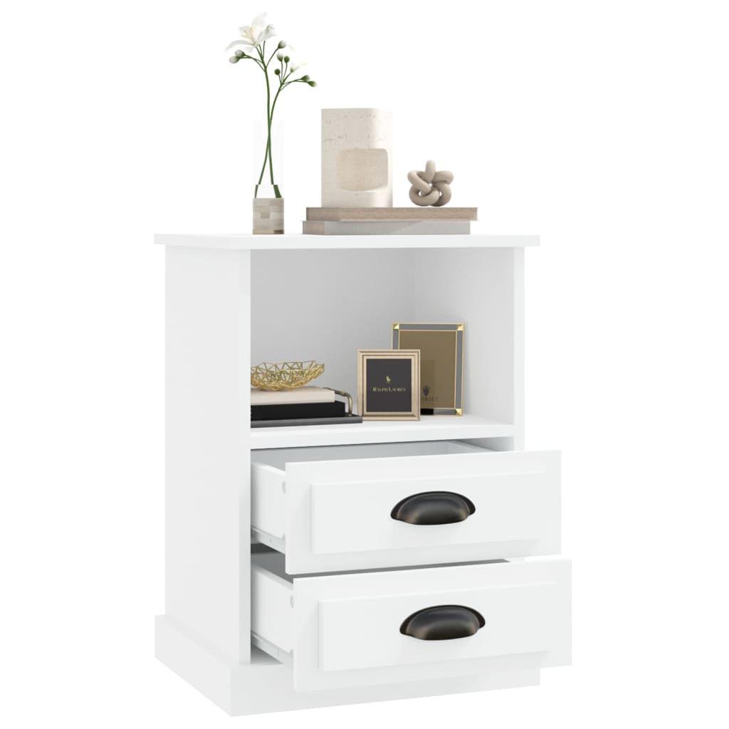 Table de chevet blanc 43x36x60 cm - XIOS