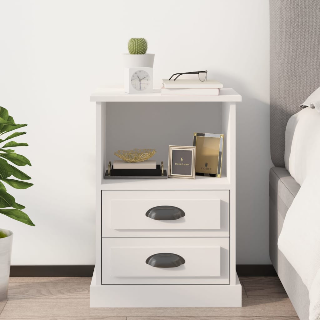 Table de chevet blanc 43x36x60 cm - XIOS