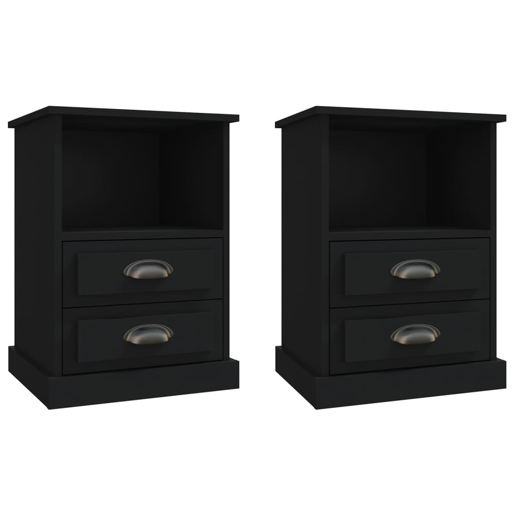 Tables de chevet 2 pcs noir 43x36x60 cm - XIOS