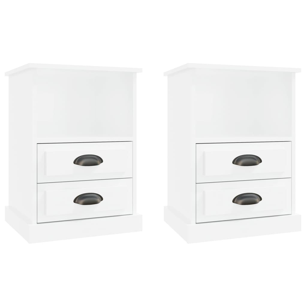 Tables de chevet 2 pcs blanc brillant 43x36x60 cm - XIOS