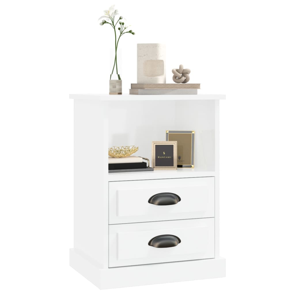 Tables de chevet 2 pcs blanc brillant 43x36x60 cm - XIOS