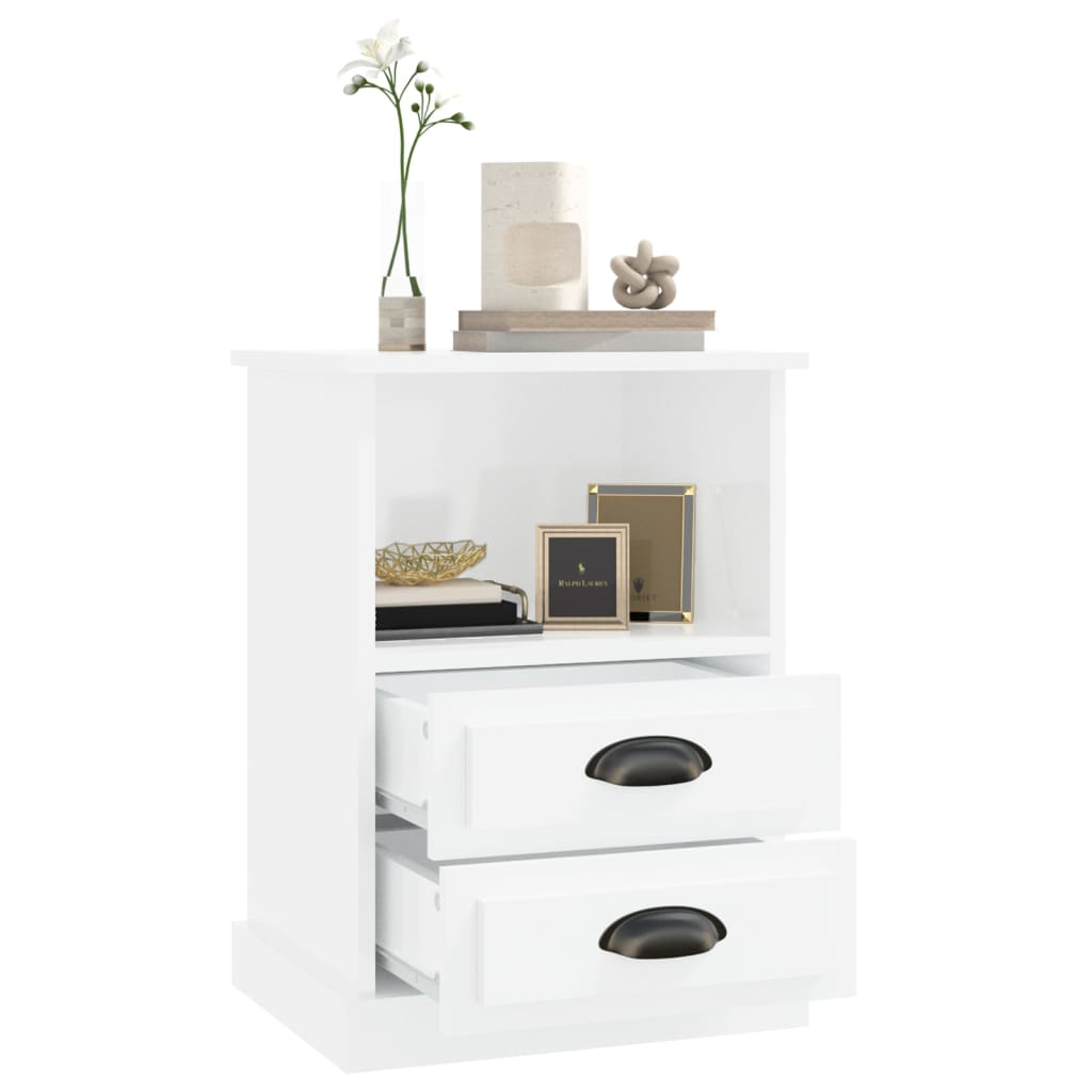 Tables de chevet 2 pcs blanc brillant 43x36x60 cm - XIOS