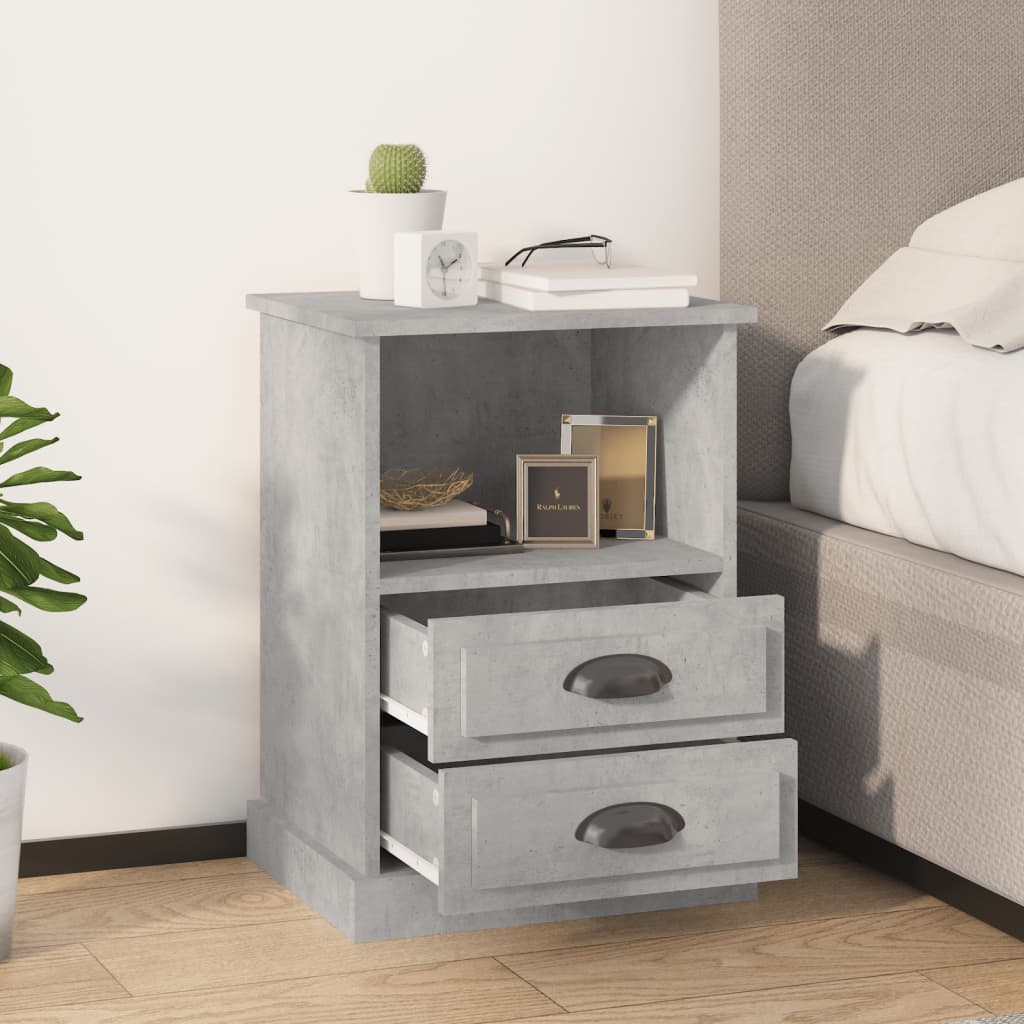 Table de chevet gris béton 43x36x60 cm - XIOS
