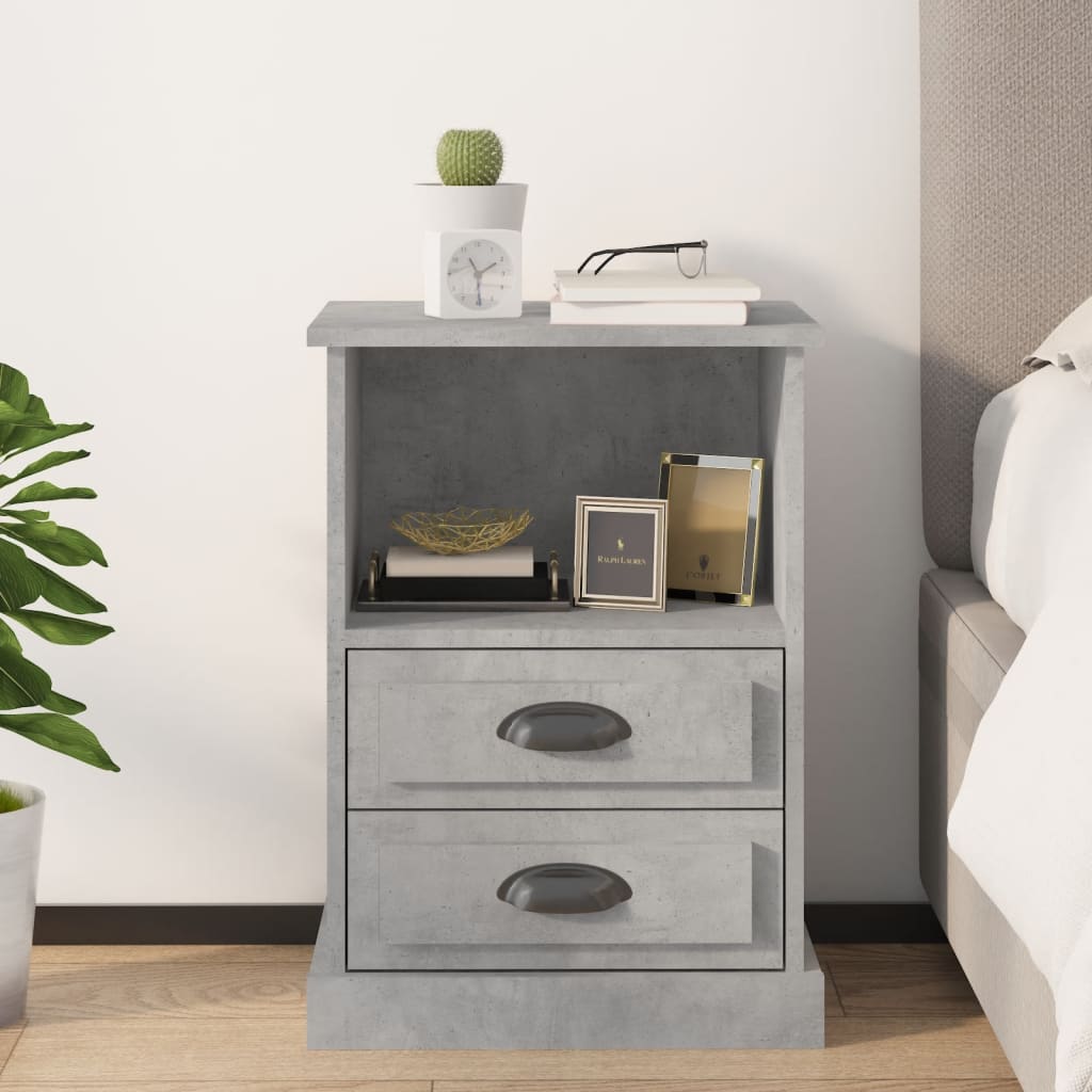 Table de chevet gris béton 43x36x60 cm - XIOS