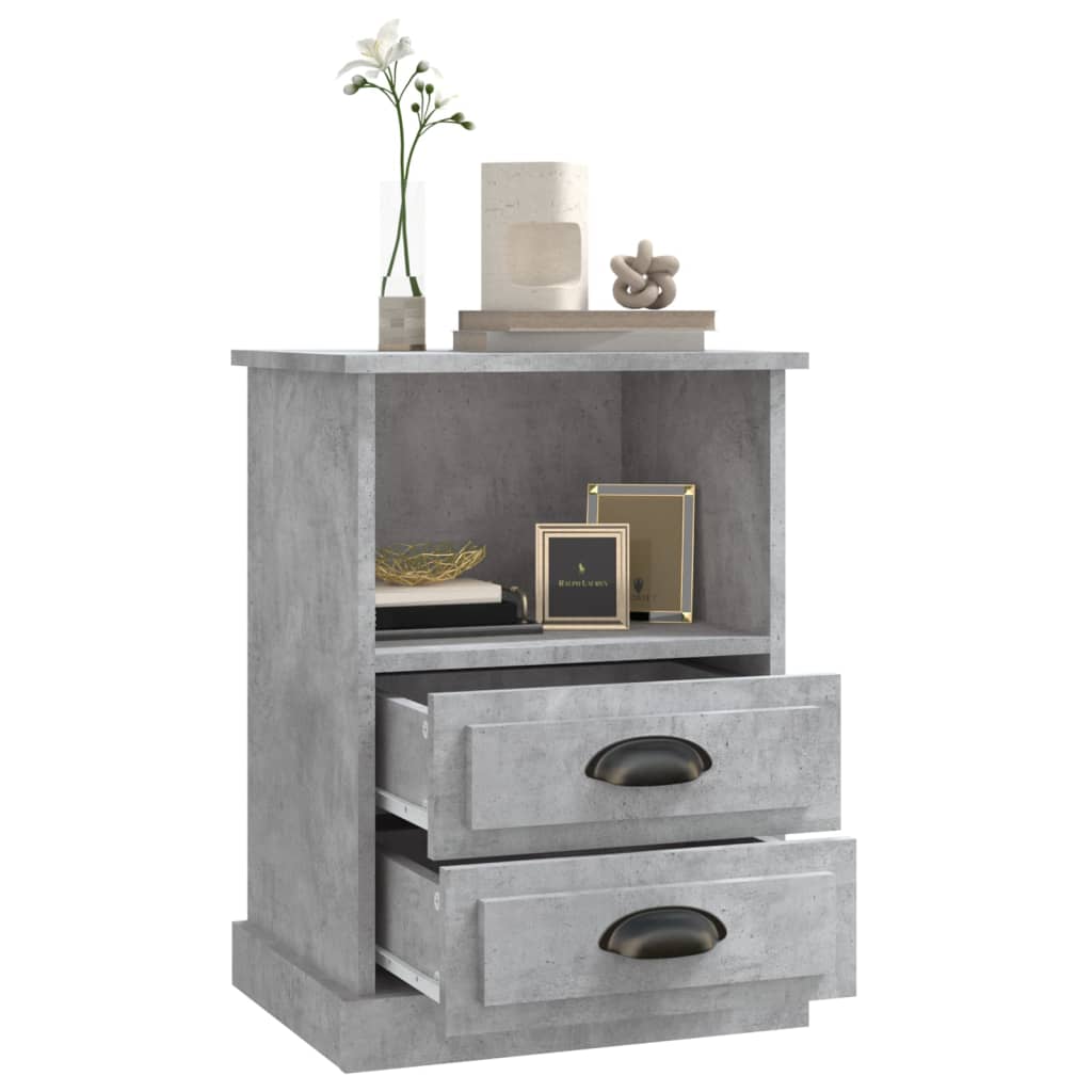 Tables de chevet 2 pcs gris béton 43x36x60 cm - XIOS