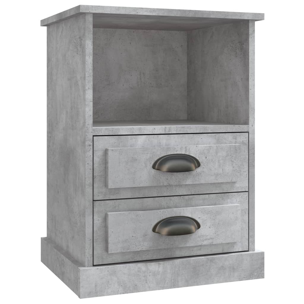 Tables de chevet 2 pcs gris béton 43x36x60 cm - XIOS