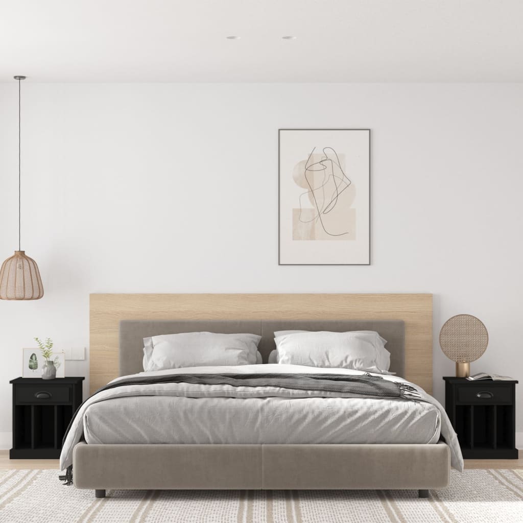 Tables de chevet 2 pcs noir 43x36x50 cm - XIOS