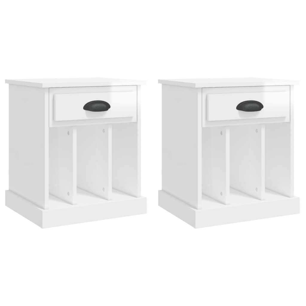 Tables de chevet 2 pcs blanc brillant 43x36x50 cm - XIOS