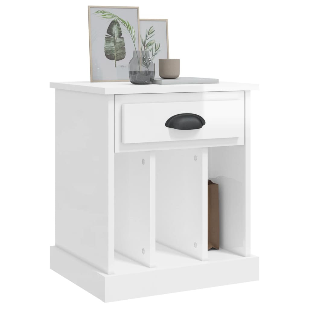 Tables de chevet 2 pcs blanc brillant 43x36x50 cm - XIOS