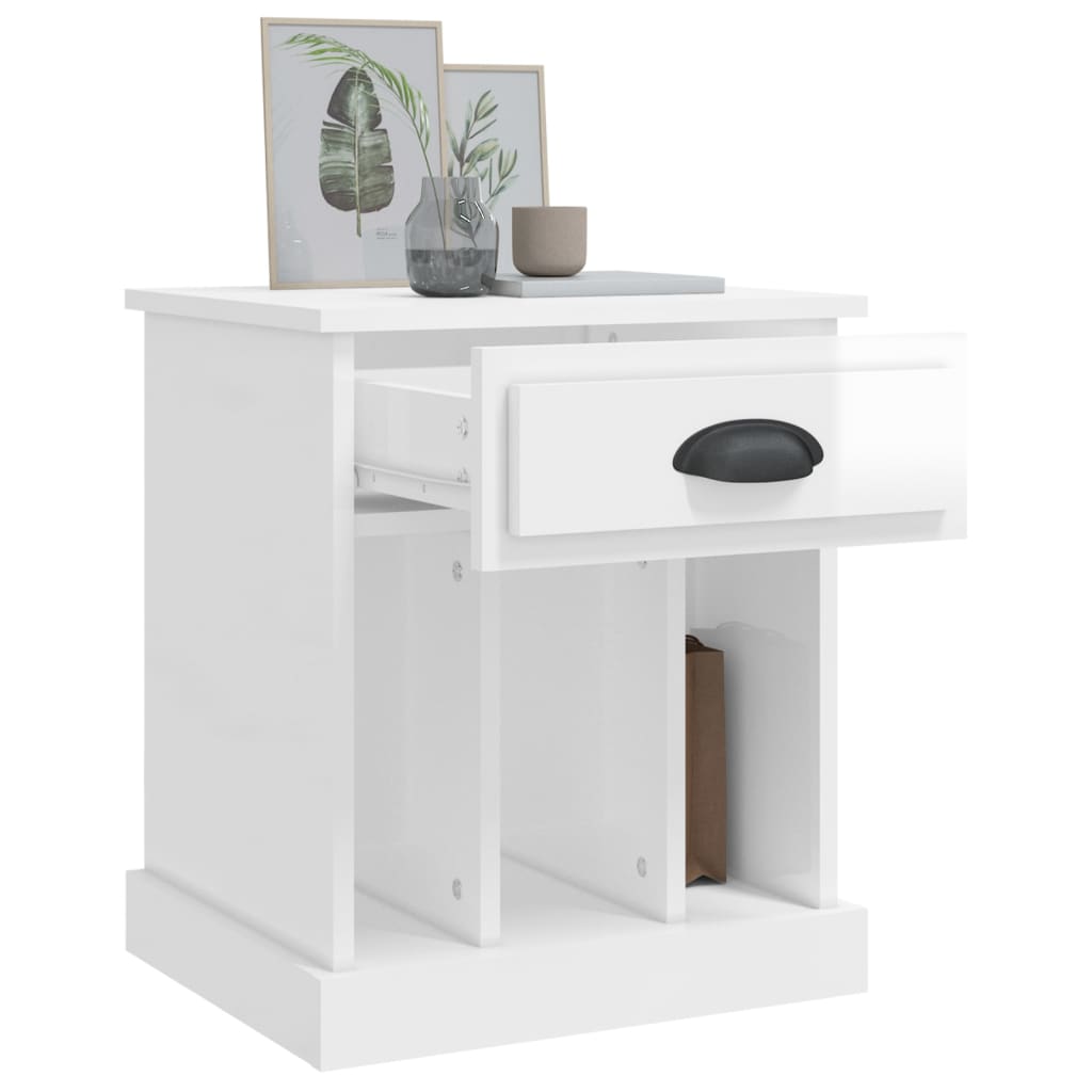 Tables de chevet 2 pcs blanc brillant 43x36x50 cm - XIOS