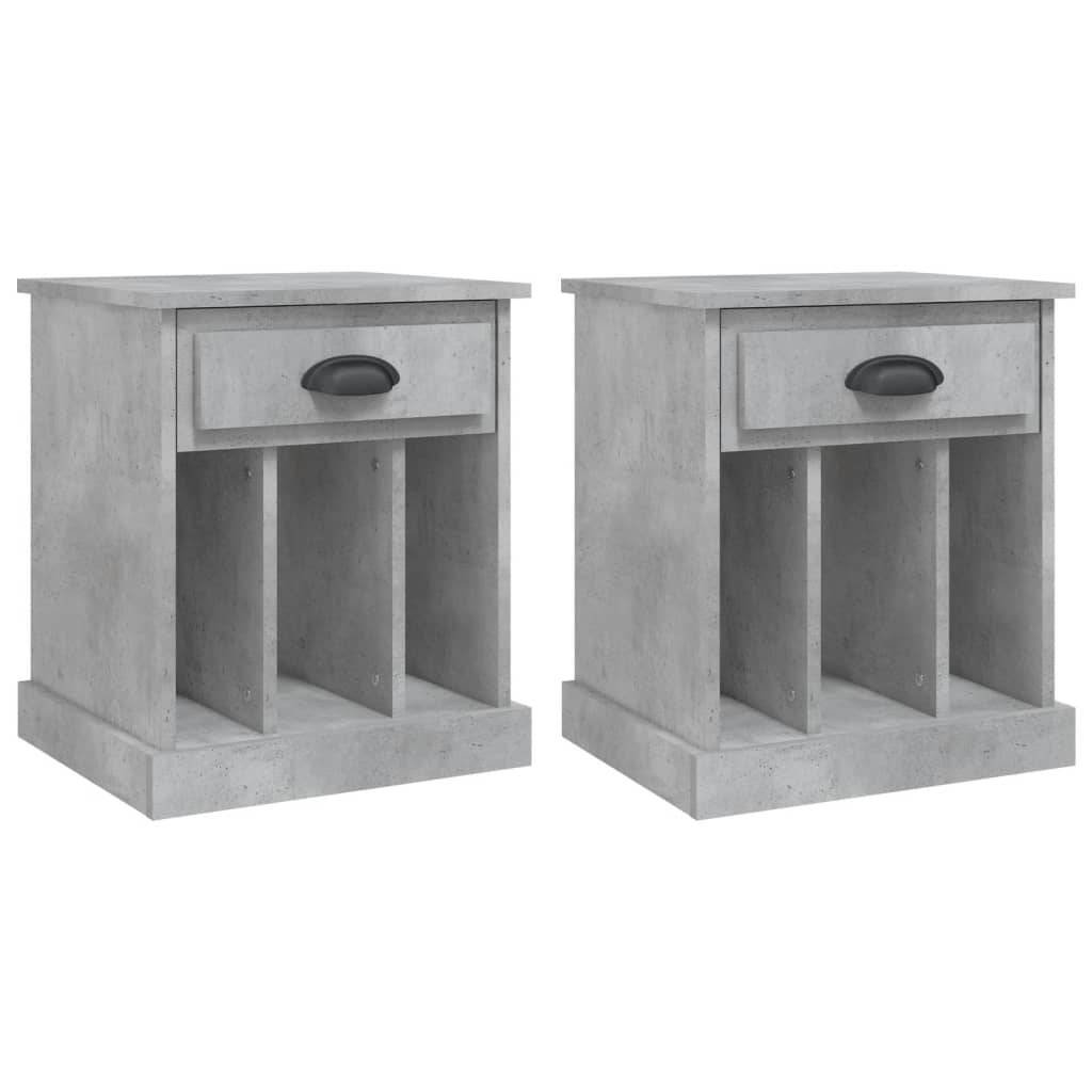 Tables de chevet 2 pcs gris béton 43x36x50 cm - XIOS