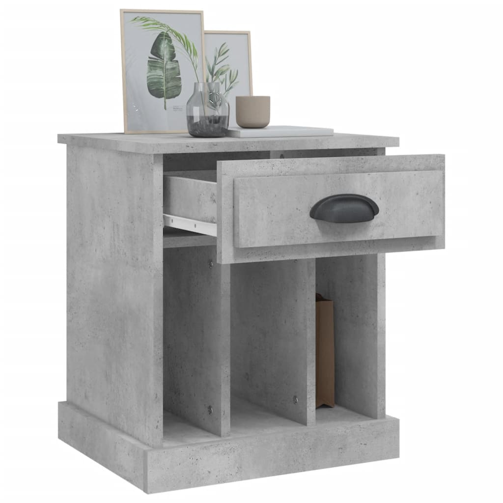 Tables de chevet 2 pcs gris béton 43x36x50 cm - XIOS