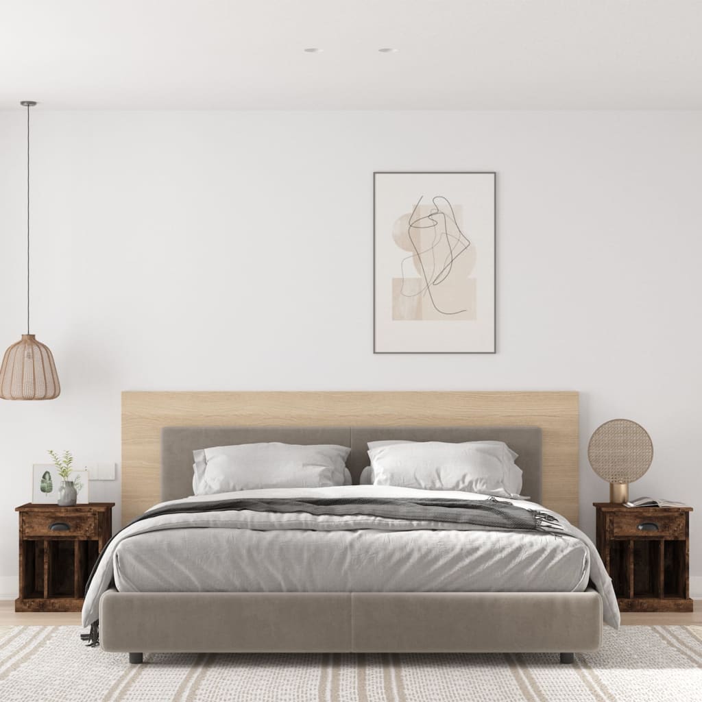 Tables de chevet 2 pcs chêne fumé 43x36x50 cm - XIOS