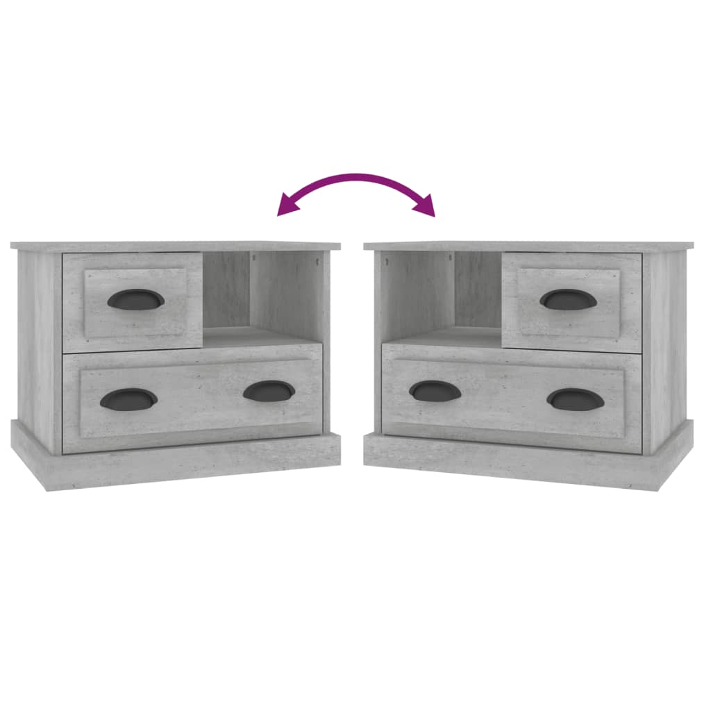 Table de chevet gris béton 60x39x45 cm - XIOS