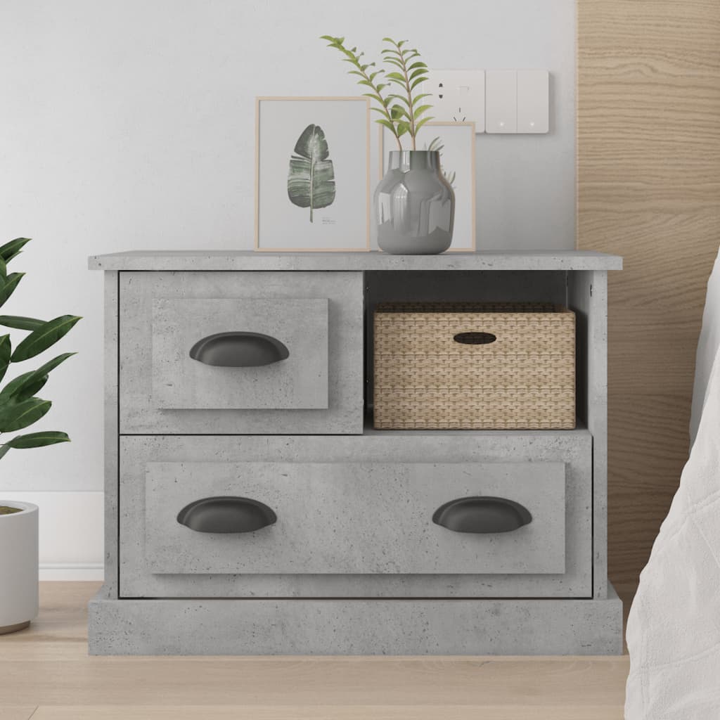 Table de chevet gris béton 60x39x45 cm - XIOS
