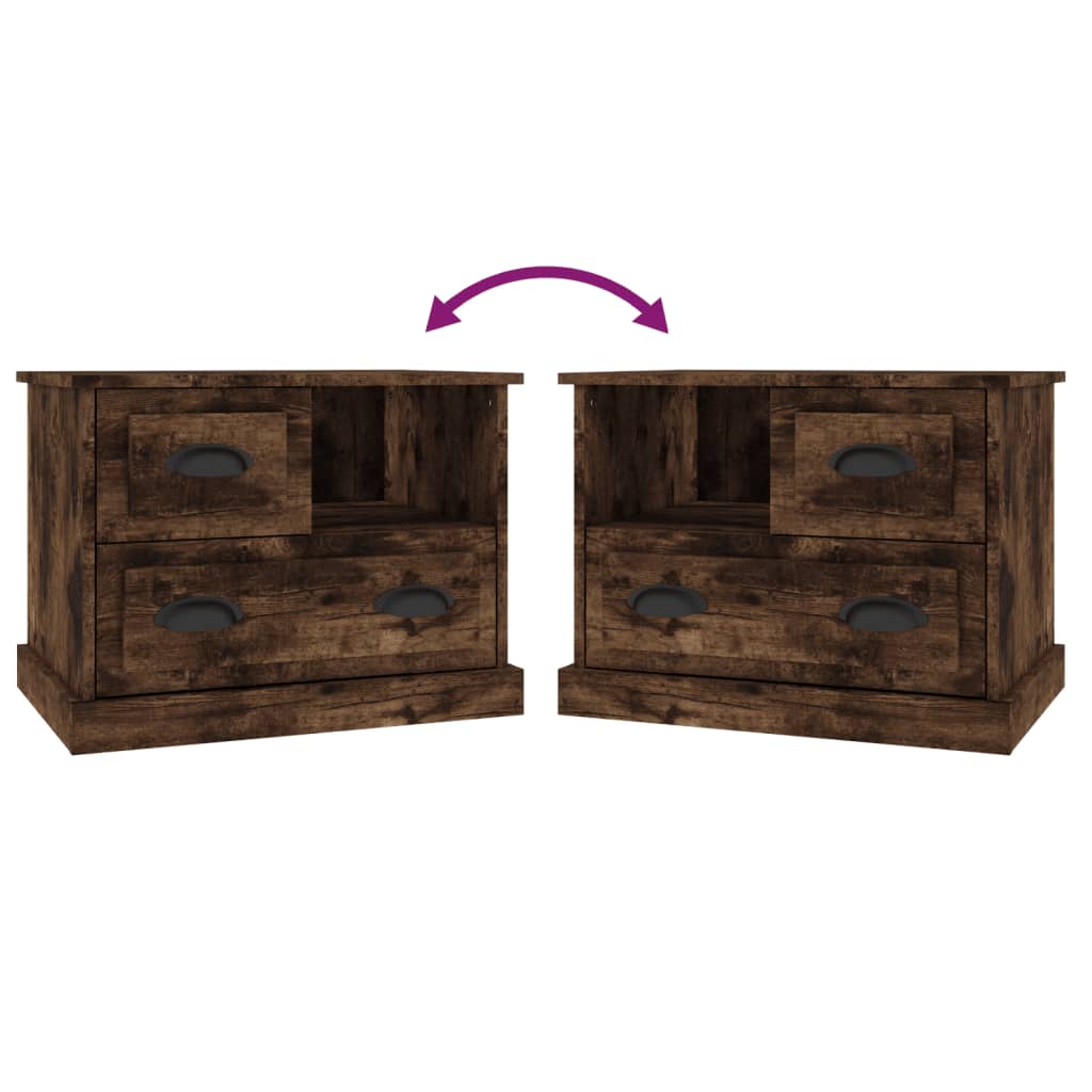 Table de chevet chêne fumé 60x39x45 cm - XIOS