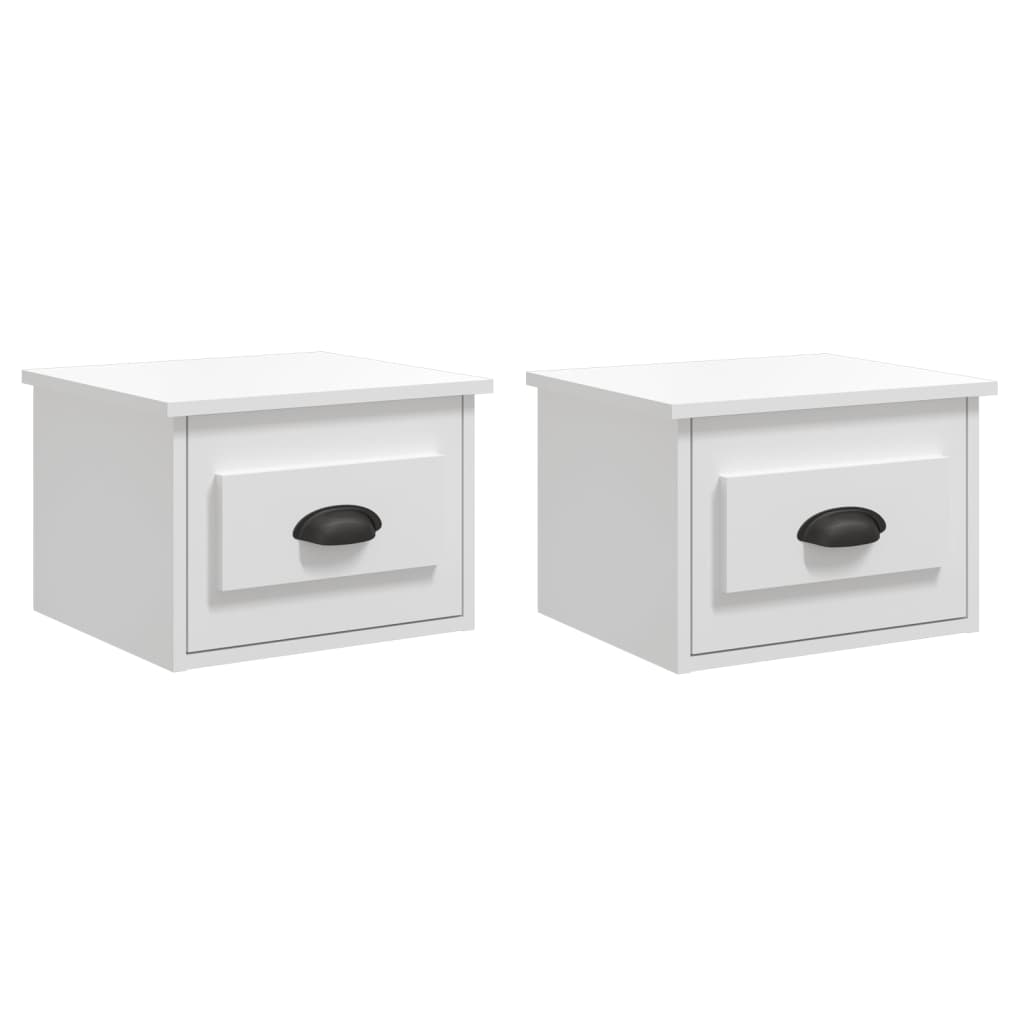 Tables de chevet murales 2 pcs blanc brillant 41,5x36x28 cm - XIOS